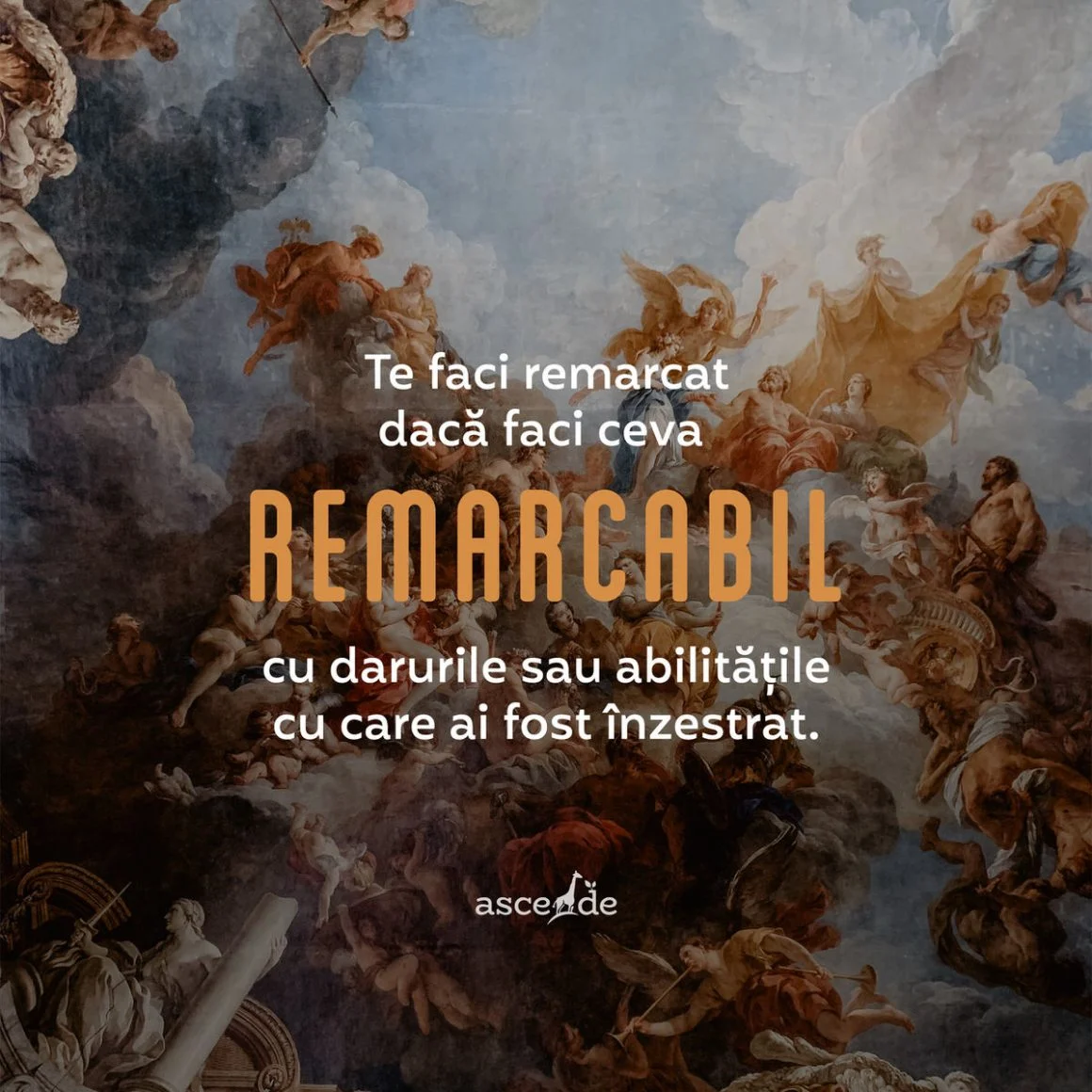 Te faci remarcat dacă faci ceva remarcabil cu darurile sau abilitățile cu care ai fost înzestrat.